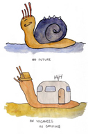 dessin d'escargots rigolos